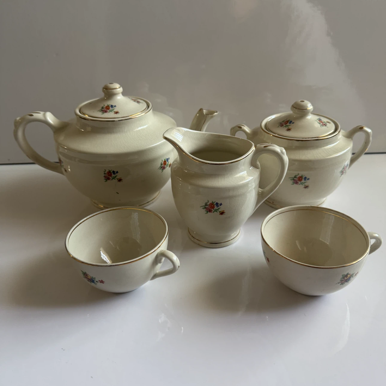 Vintage Floral 5 pc Tea Set Portugal