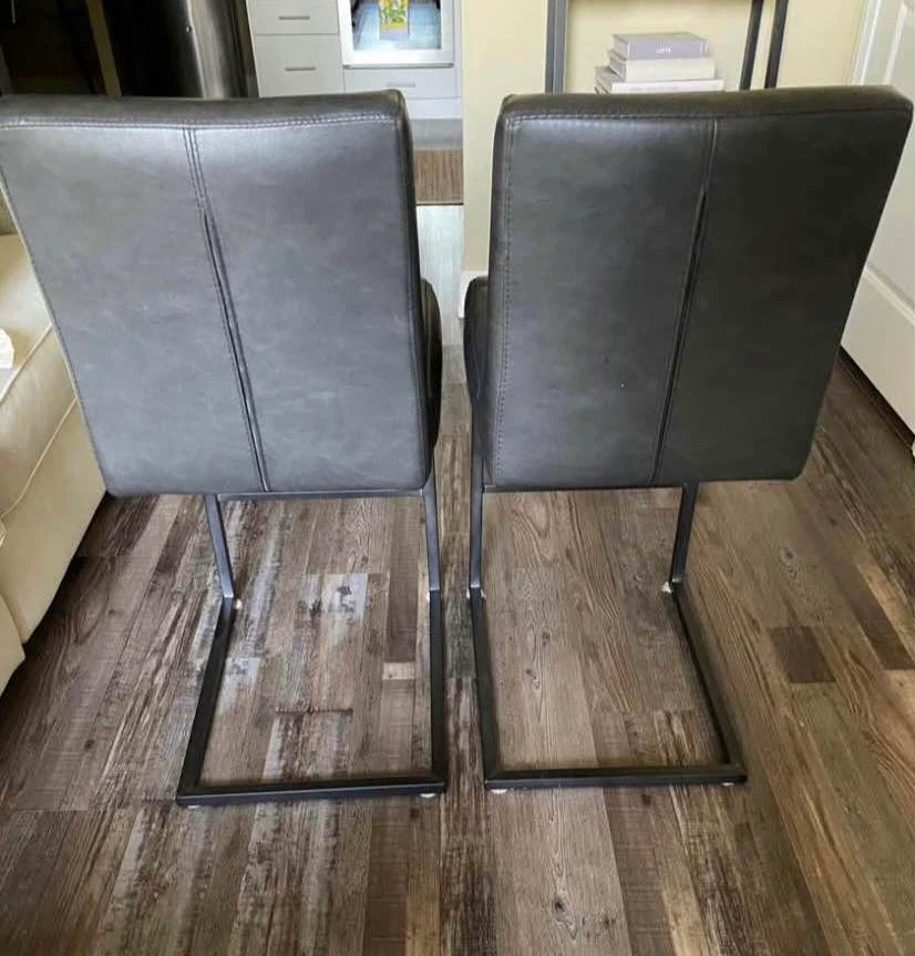 Urban Barn Vegan Leather Counter Height Bar Stools (Set of 2) - photo 3