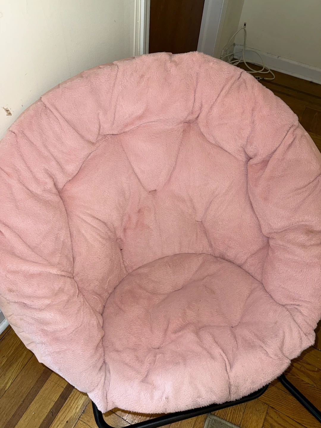Pair of Pink Plush Saucer Chairs - photo 2