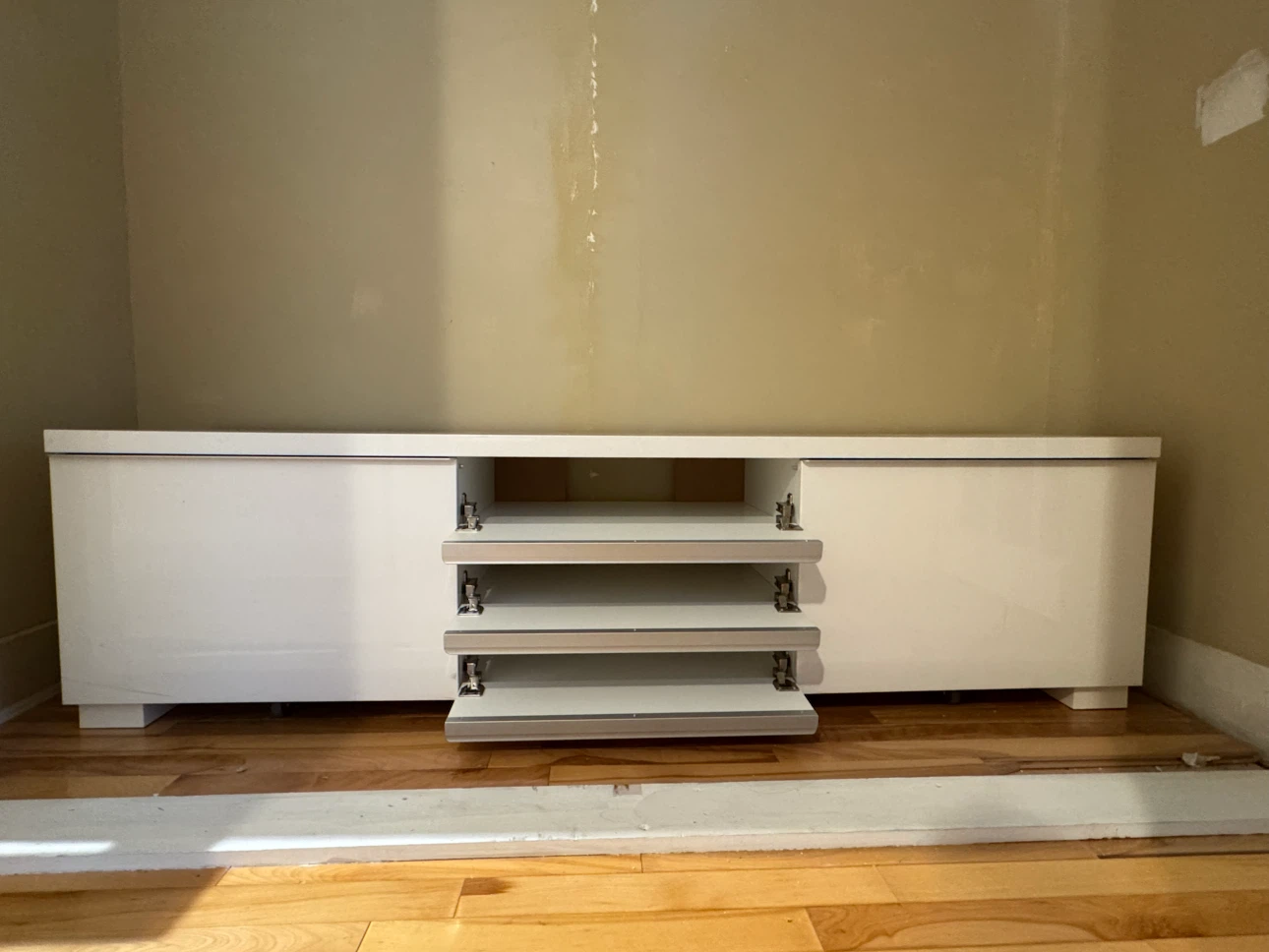 White TV Stand with Drawers and Doors - photo 3