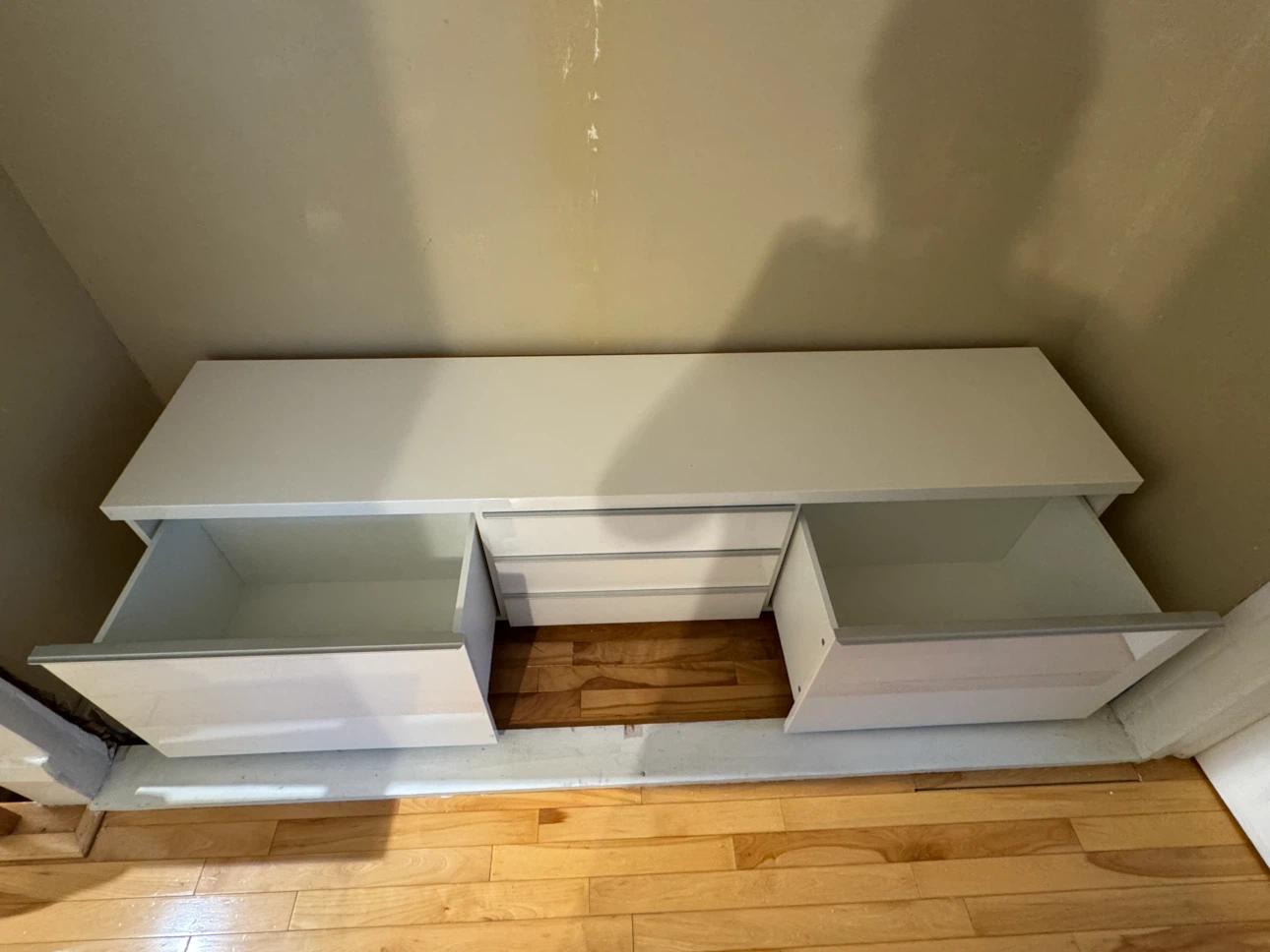 White TV Stand with Drawers and Doors - photo 4