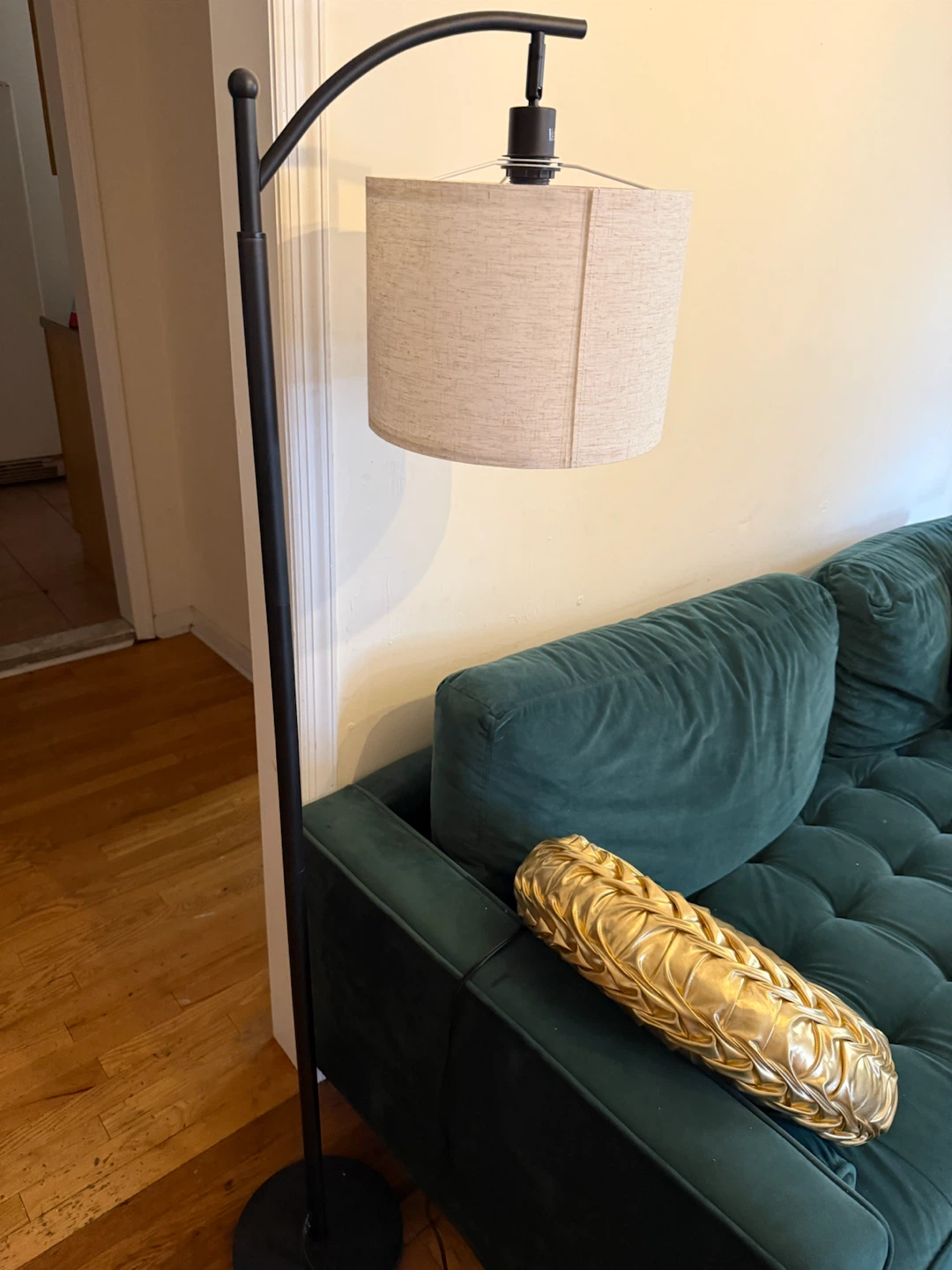 Arc Floor Lamp with Fabric Shade