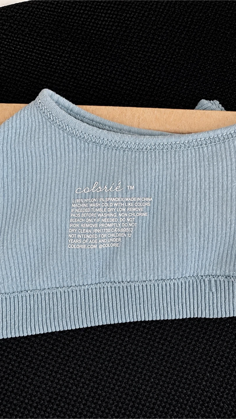 Colorie Women's Ribbed Seamless Sports Bra Tank Top Size L - photo 2