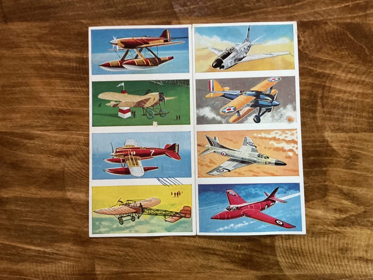8. 1961 Lyons Tea “Wings of Speed” Uncut Panels  Cards