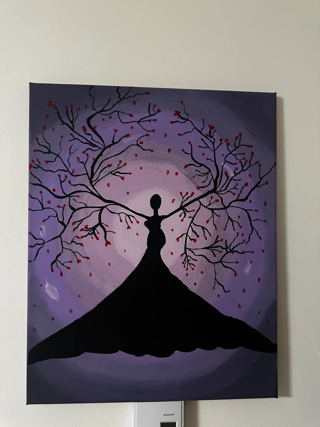 Canvas Painting of Woman Tree