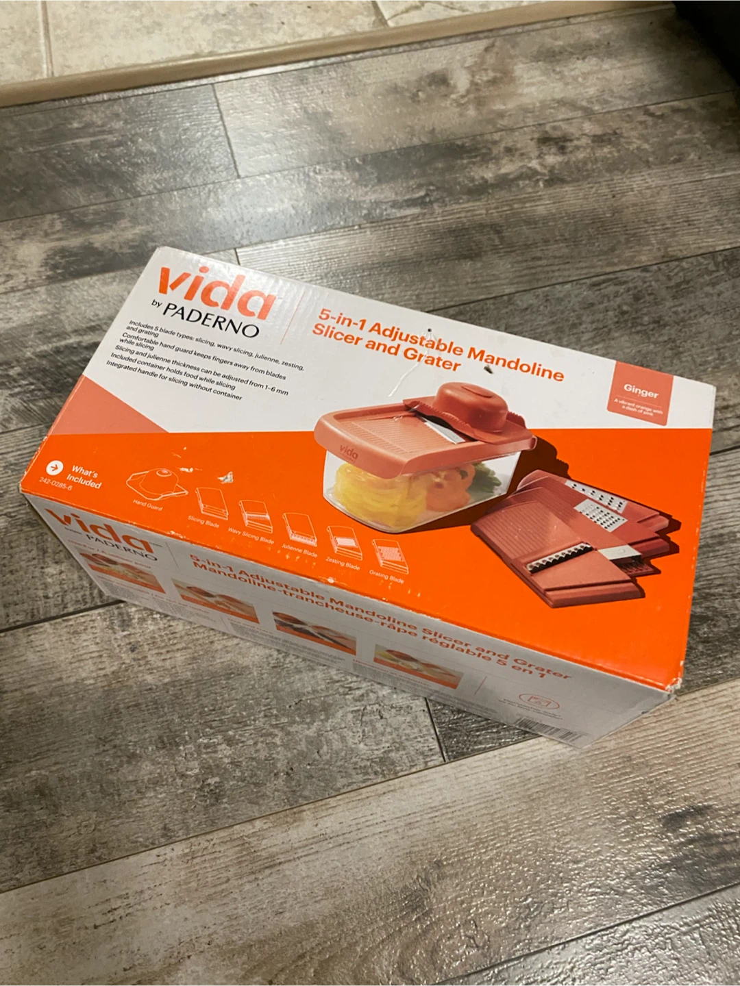 Vida by Paderno 5-in-1 Adjustable Mandoline Slicer and Grater