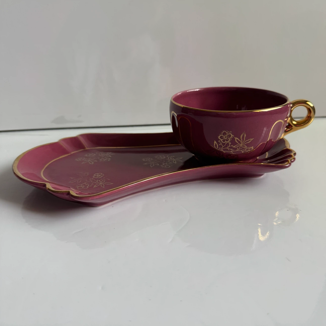 Portugal Ceramic Teacup and Saucer Set