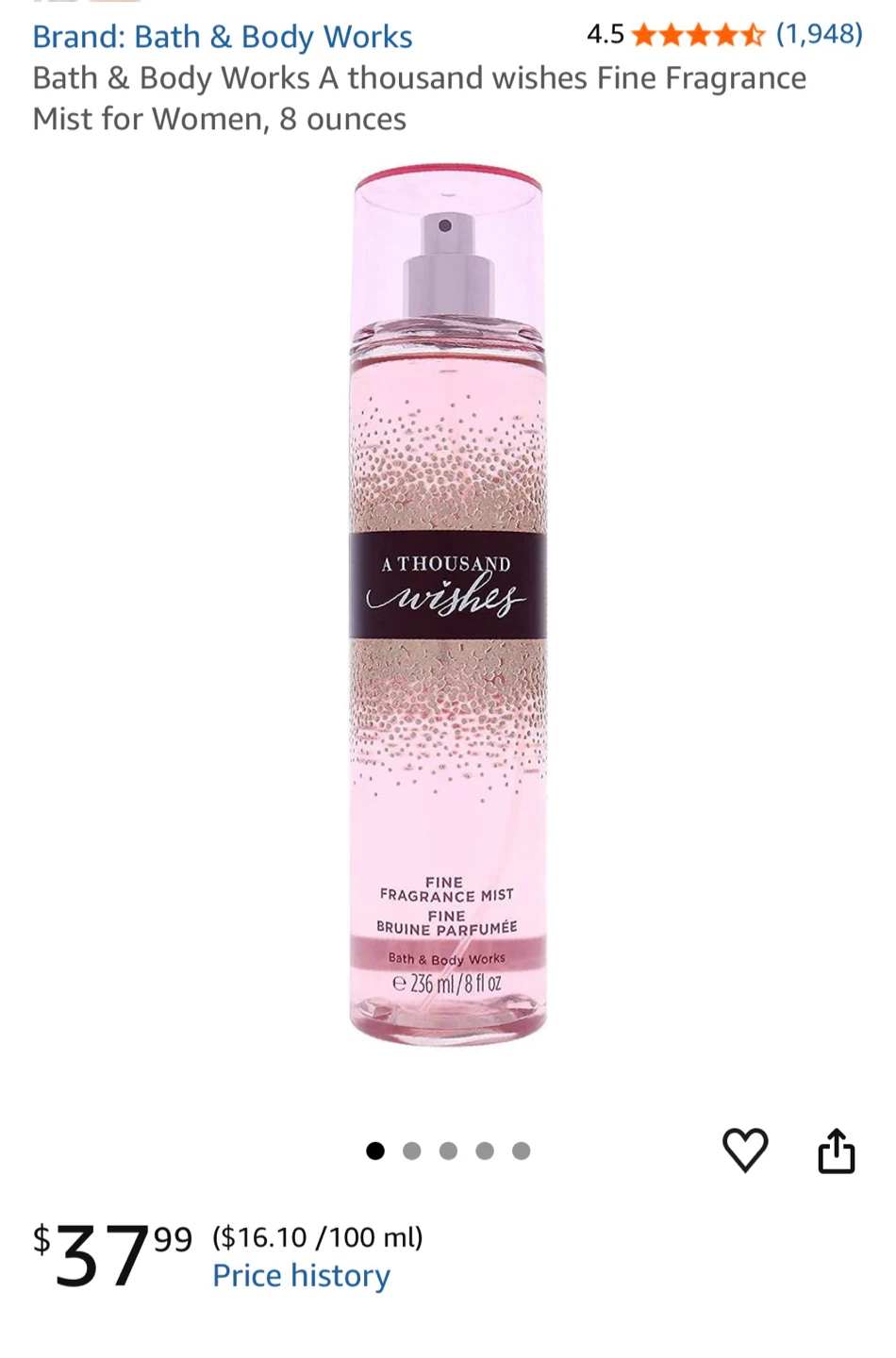 NEW Bath & Body Works A Thousand Wishes Fine Fragrance Mist - photo 2