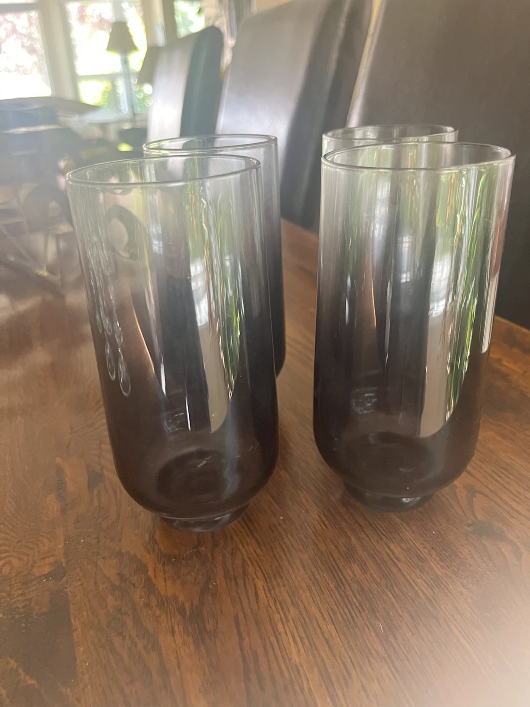 Set of 4 Dark Smoke Tumbler Glasses