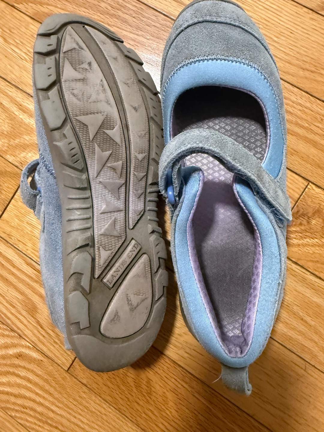 Lands' End Grey & Blue Mary Jane Shoes - photo 2