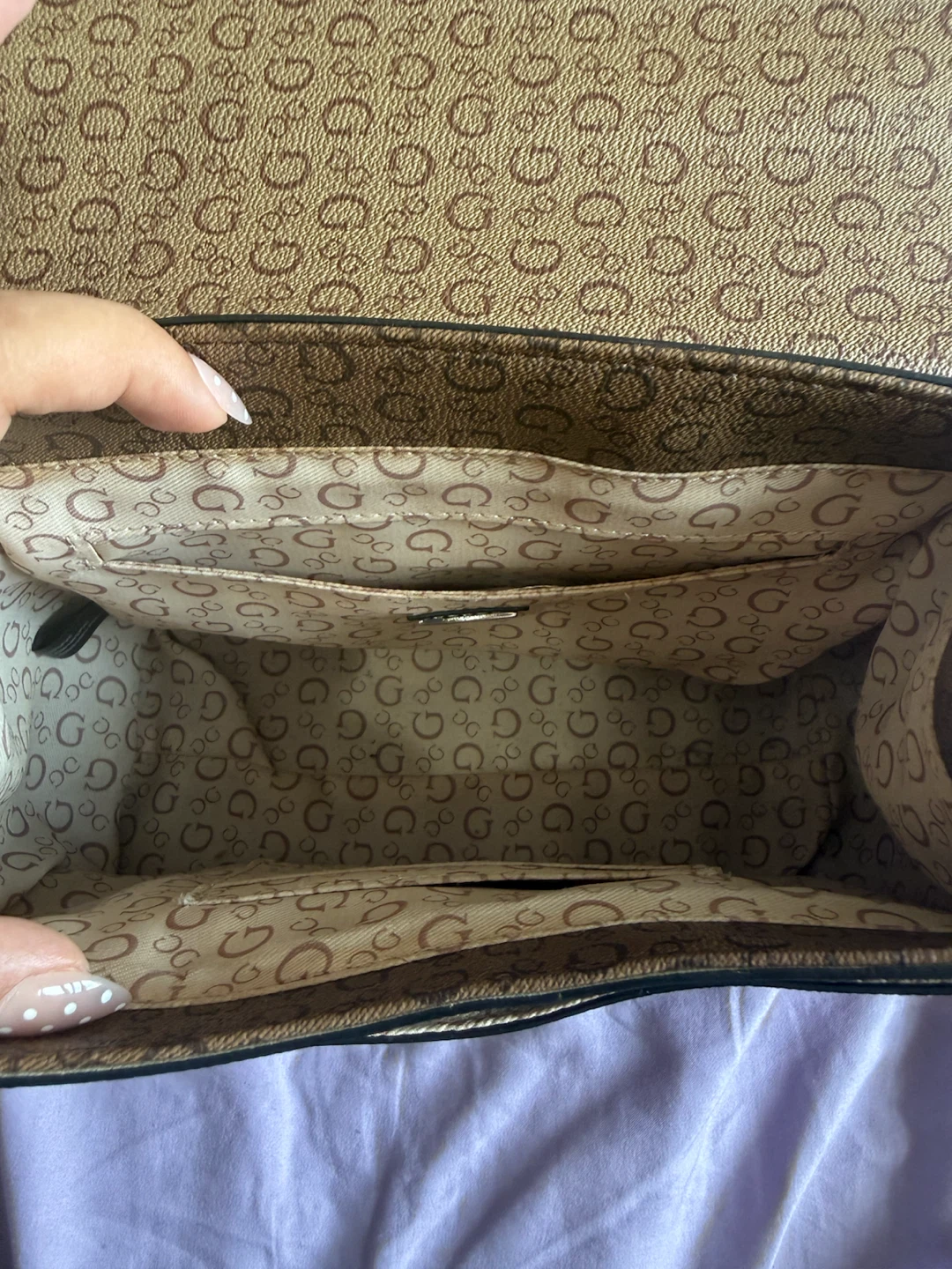 Guess Brown Monogram Shoulder Bag - photo 3