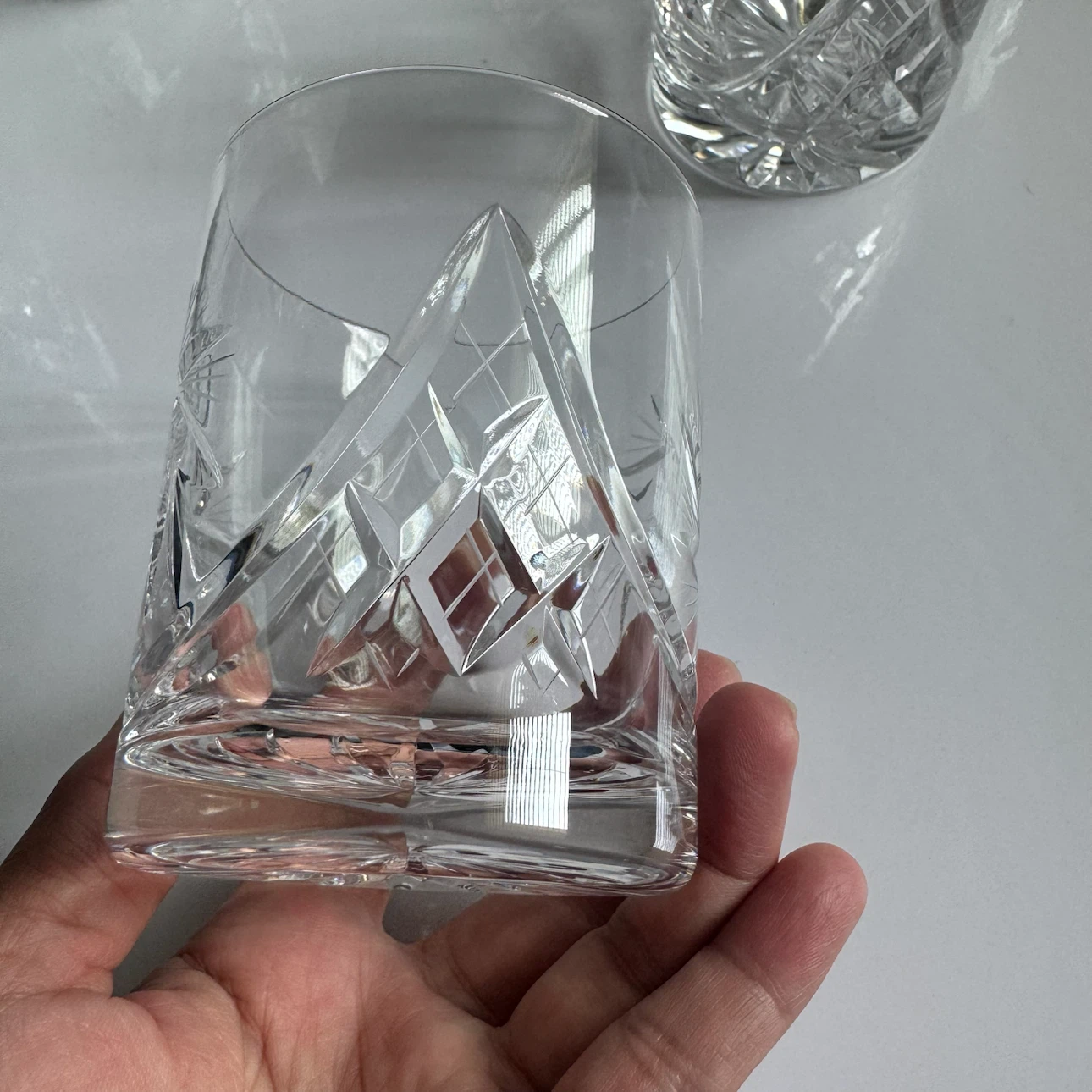Set of 6 Crystal Cut Tumblers pinwheel Very Good - photo 2