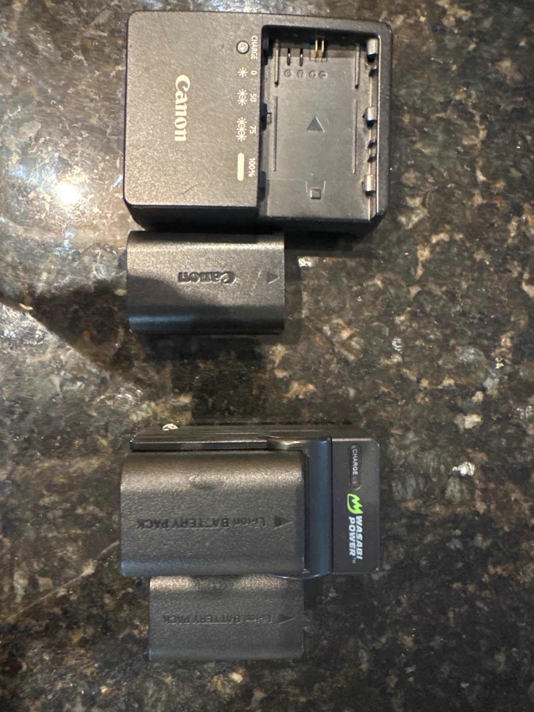 Canon Battery Charger with 2 Batteries (1 Canon, 1 Wasabi)