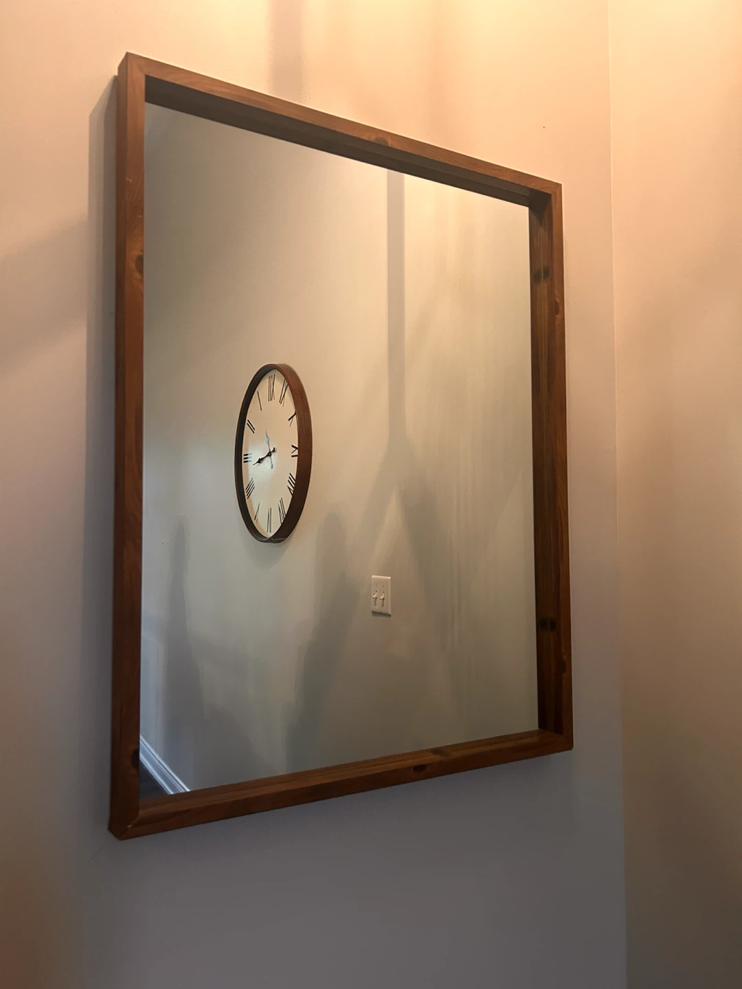 Wooden Framed Square Mirror