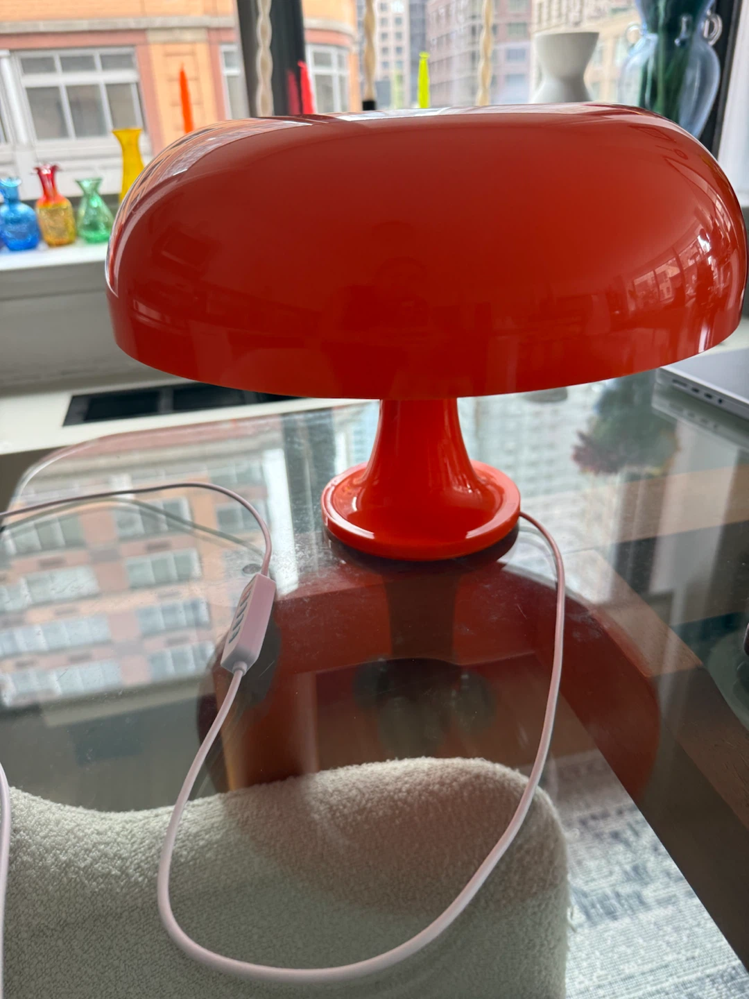 UEHICT Orange Mushroom Lamp