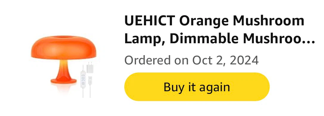UEHICT Orange Mushroom Lamp - photo 3