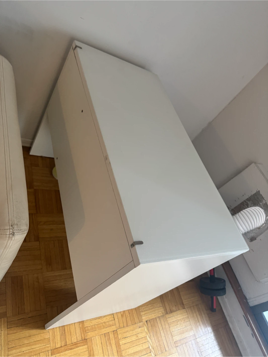 White Desk with Drawer and Cabinet - photo 3