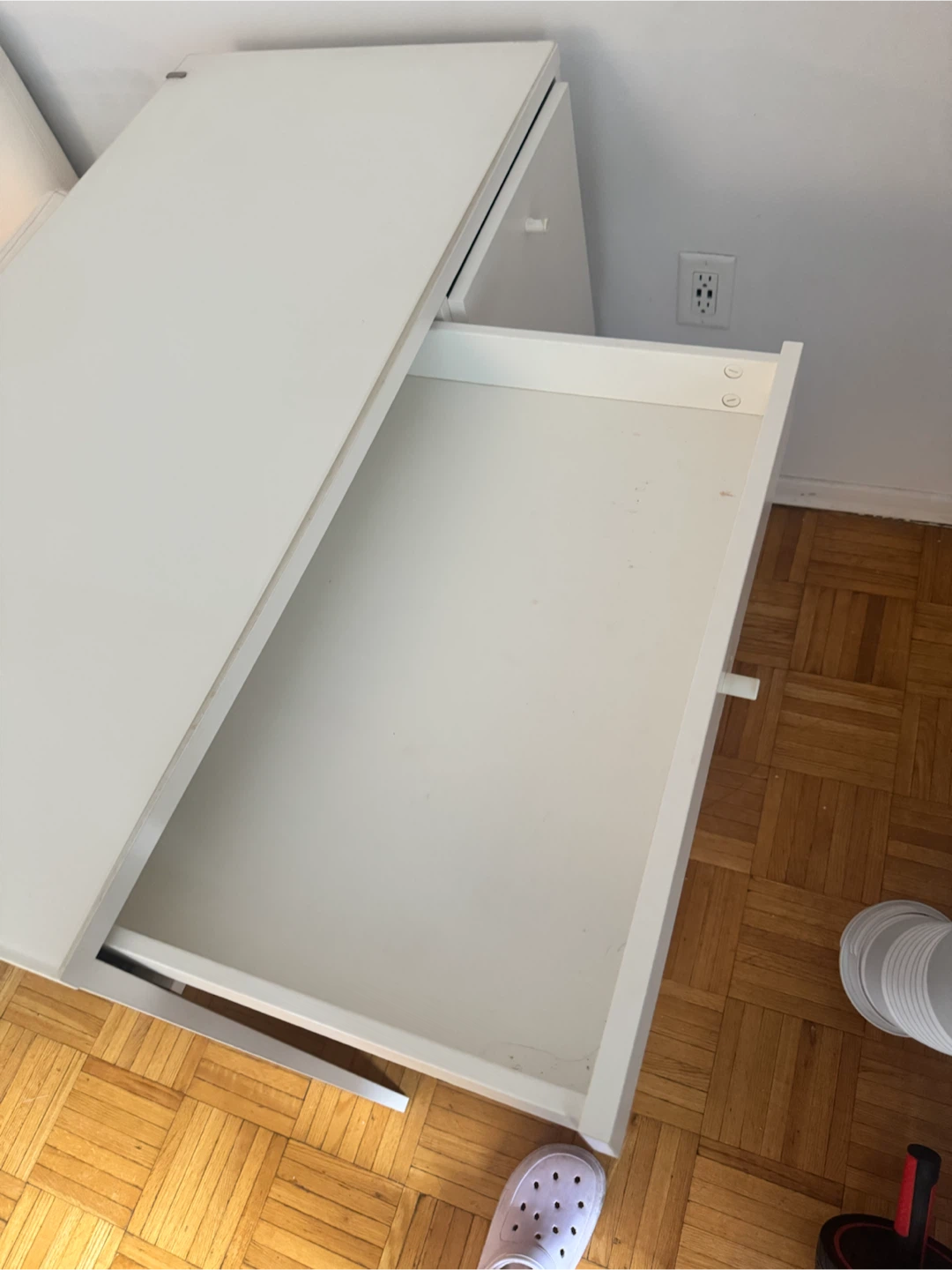 White Desk with Drawer and Cabinet - photo 4