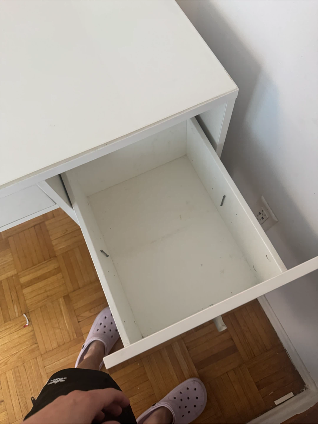 White Desk with Drawer and Cabinet - photo 5