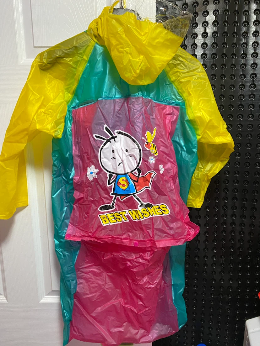 Kids Raincoat with "Best Wishes" Graphic - photo 2