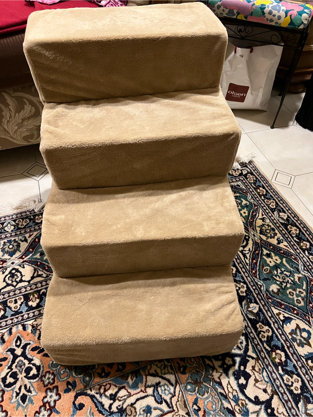 Tan 4-Step Pet Stairs