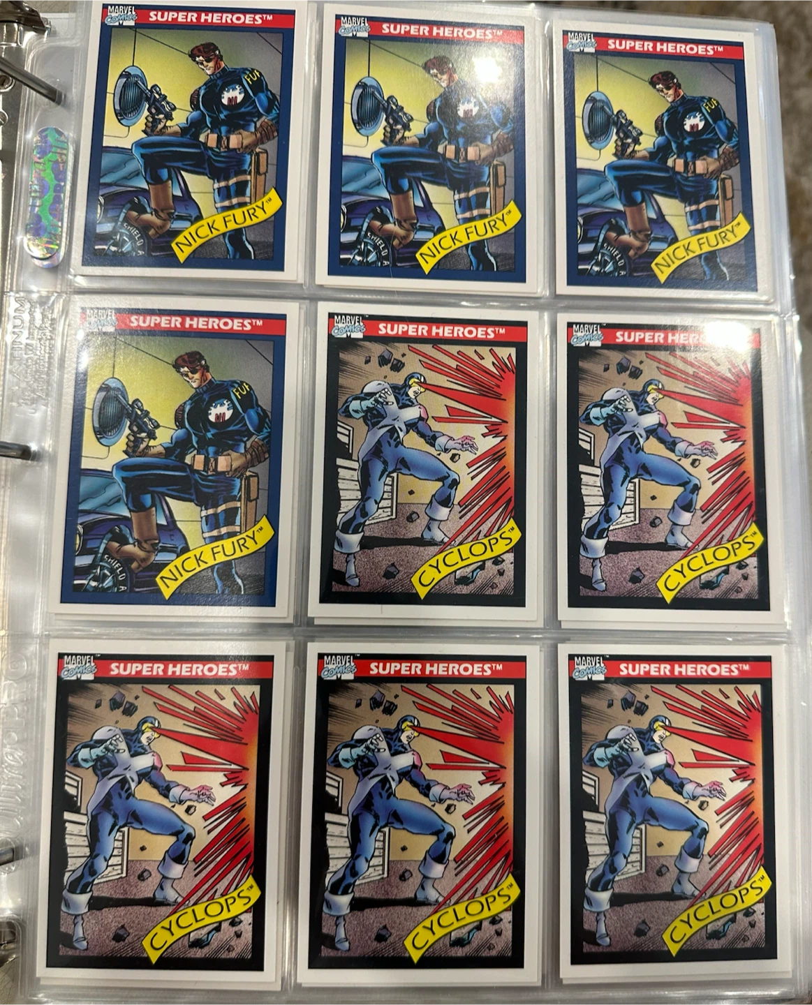 BINDER OF MINT 1990 IMPEL/MARVEL TRADING CARDS - photo 2