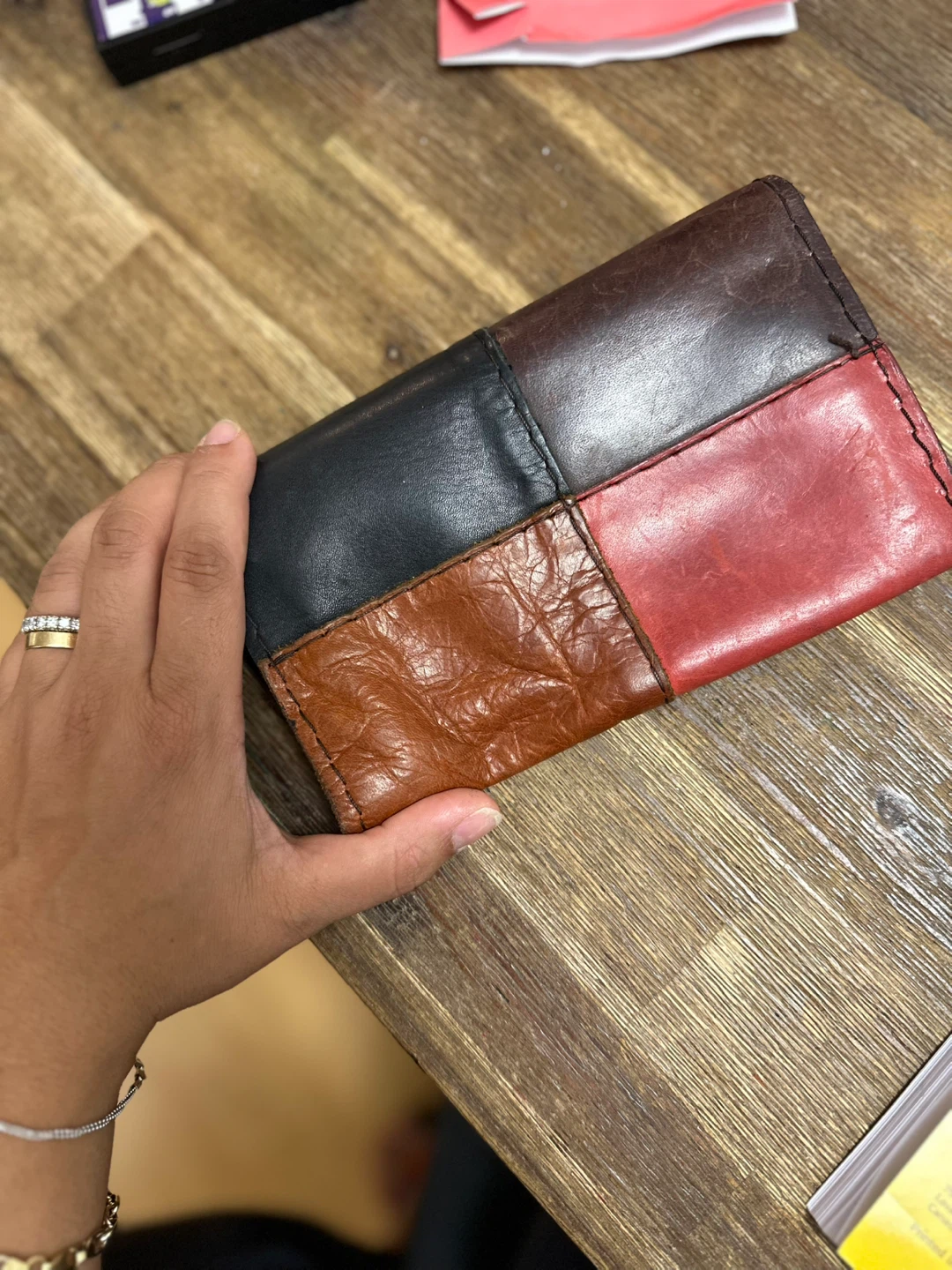 Original Sami Amin - real Leather Patchwork Leather Wallet