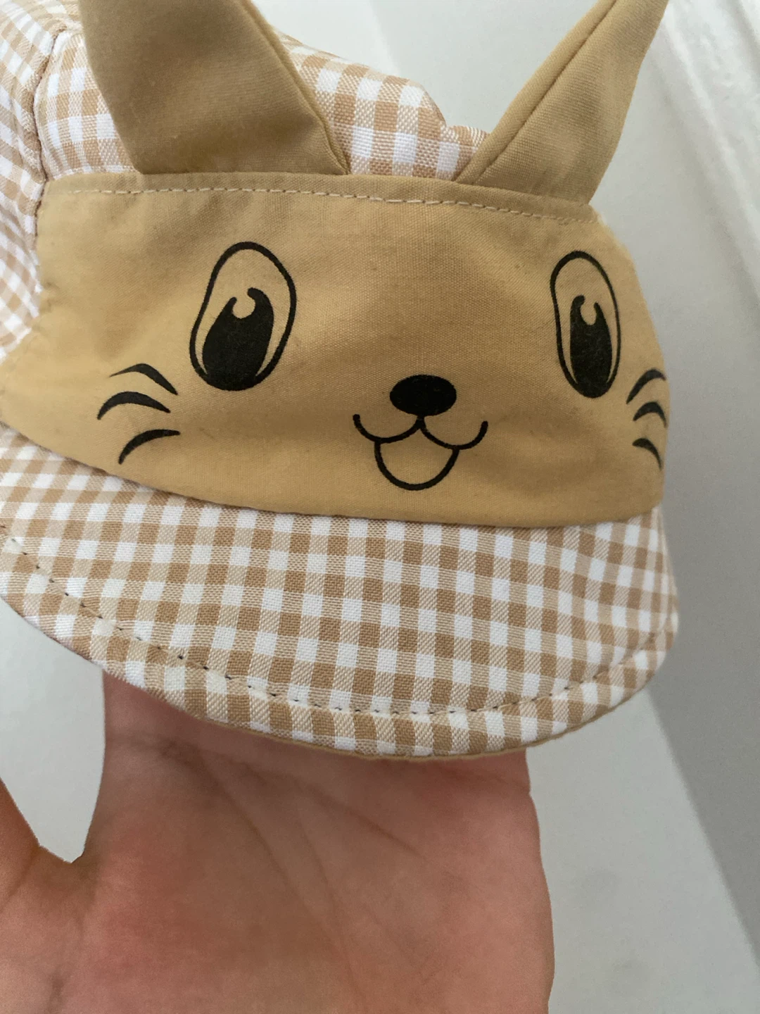 Baby Gingham Bunny Hat - photo 2
