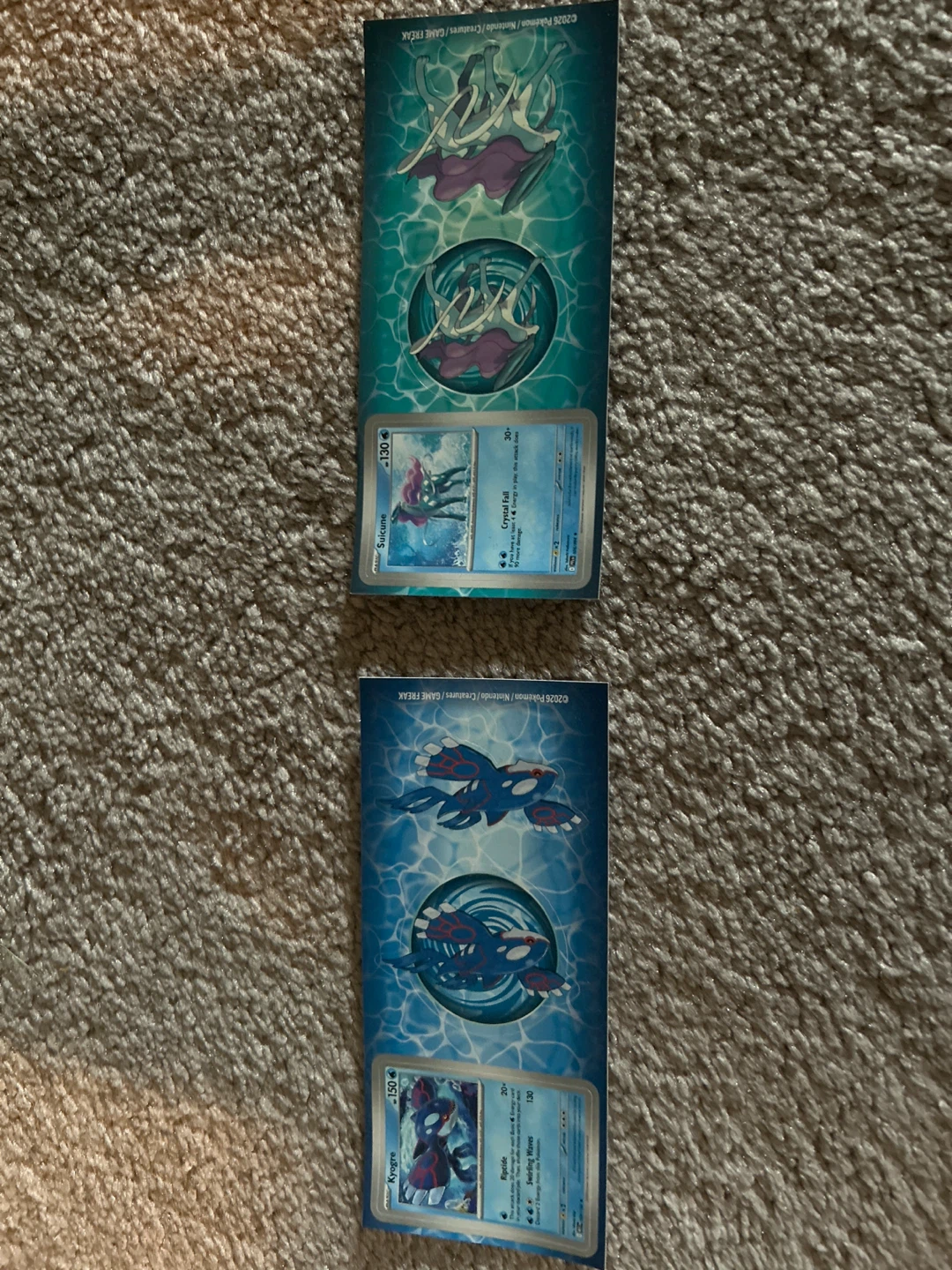 Pokémon TCG Cards - Kyogre & Suicune Stickers