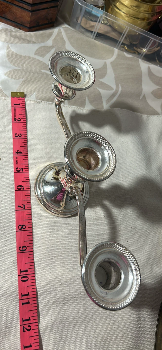 Silver Tone 3-Arm Candelabra - photo 2