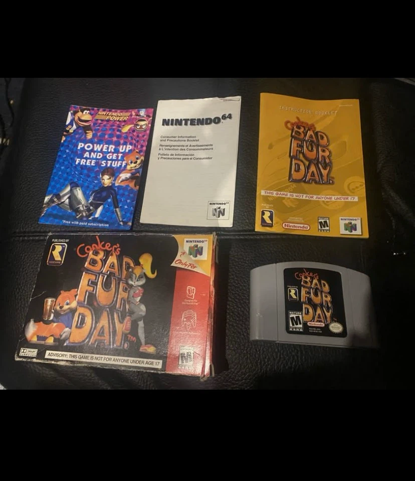 Conker's Bad Fur Day 64 N64 CIB With Game Cart Manual Box RARE