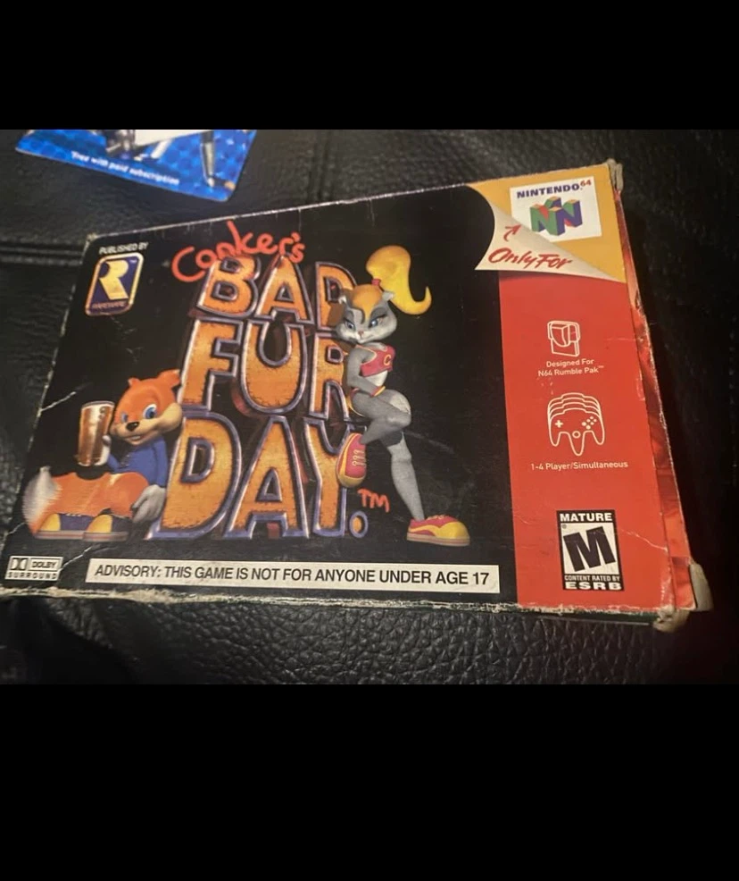 Conker's Bad Fur Day 64 N64 CIB With Game Cart Manual Box RARE - photo 3