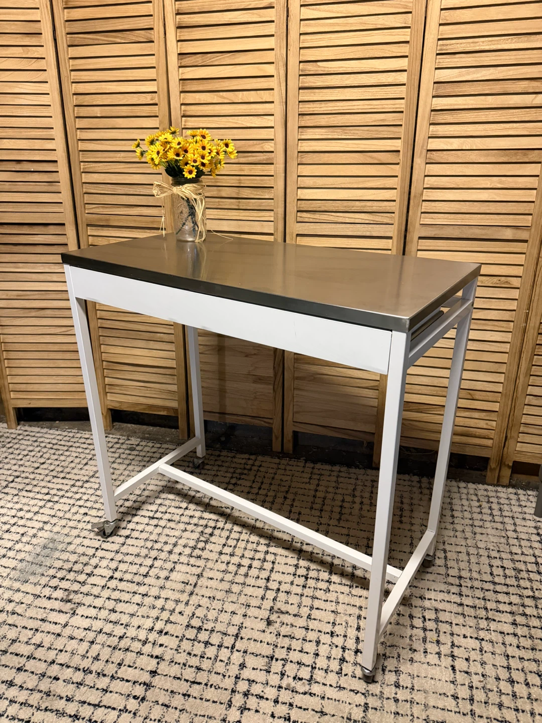 Rolling Utility  Counter Table with Stainless Steel Top - photo 3