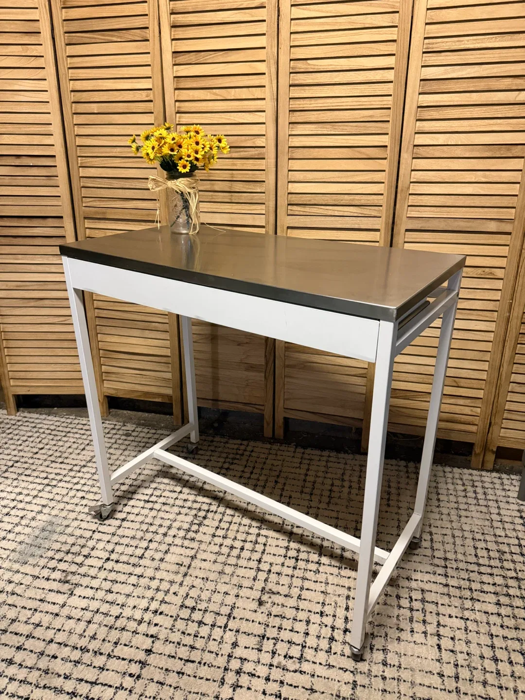 Rolling Utility  Counter Table with Stainless Steel Top - photo 3