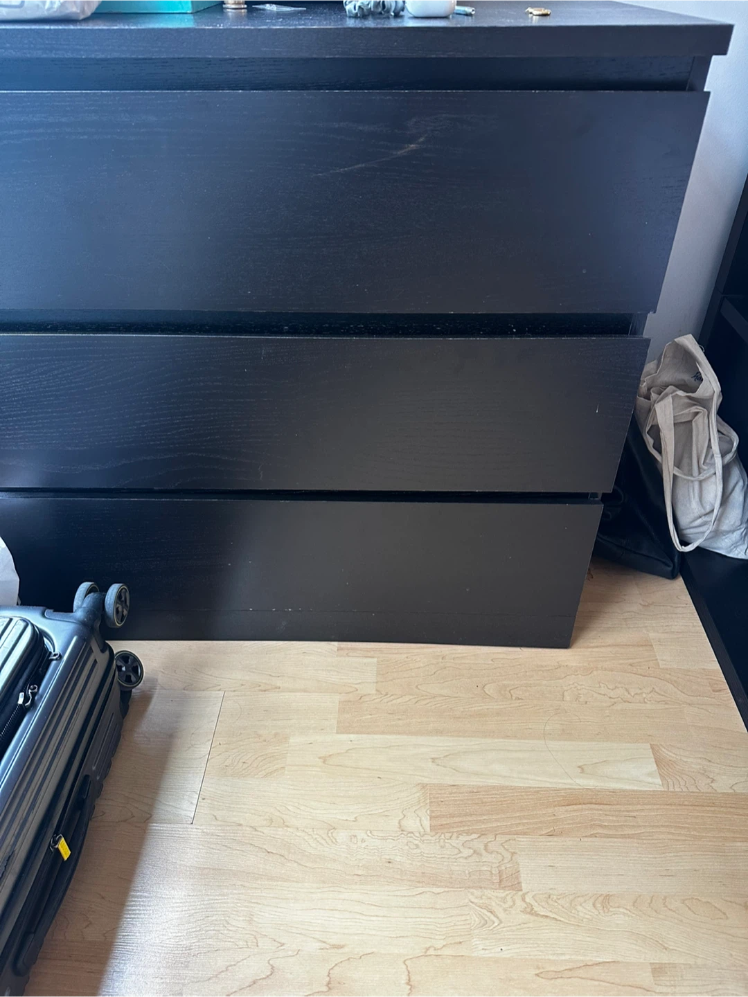 IKEA MALM Black 3-Drawer Dresser - photo 2