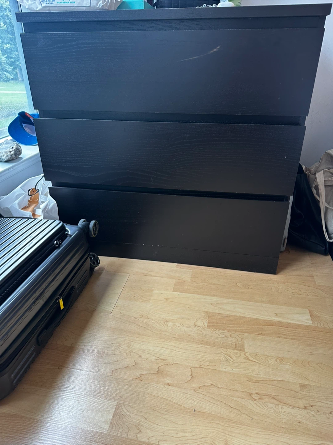 IKEA MALM Black 3-Drawer Dresser