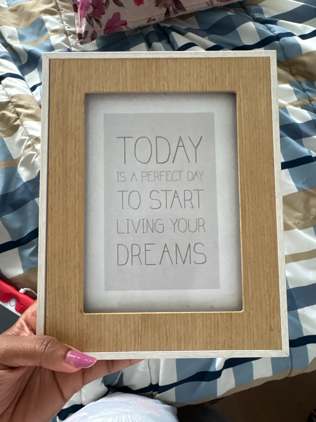 Wooden Photo Frame with Inspirational Quote