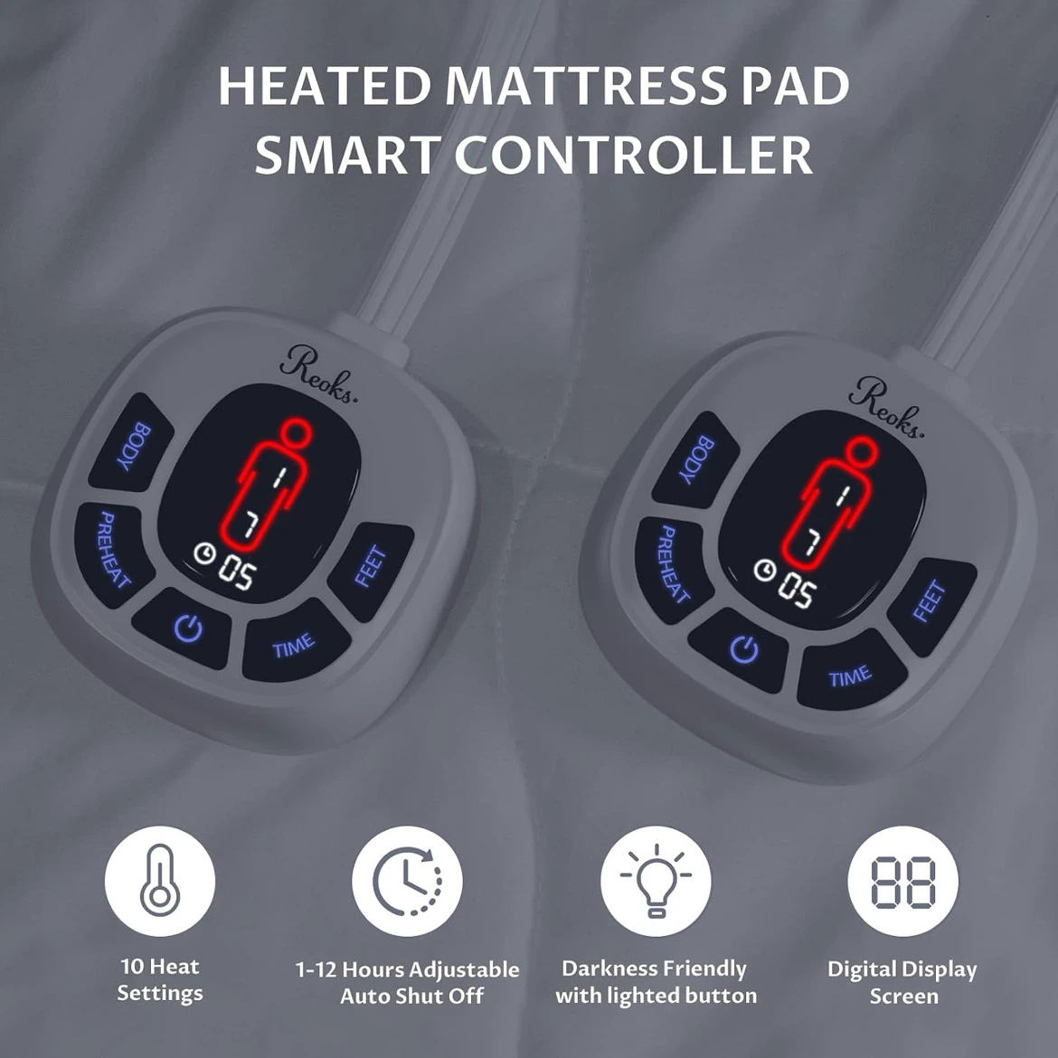 King size Reeks Heated Mattress Pad with Smart Controller - photo 4