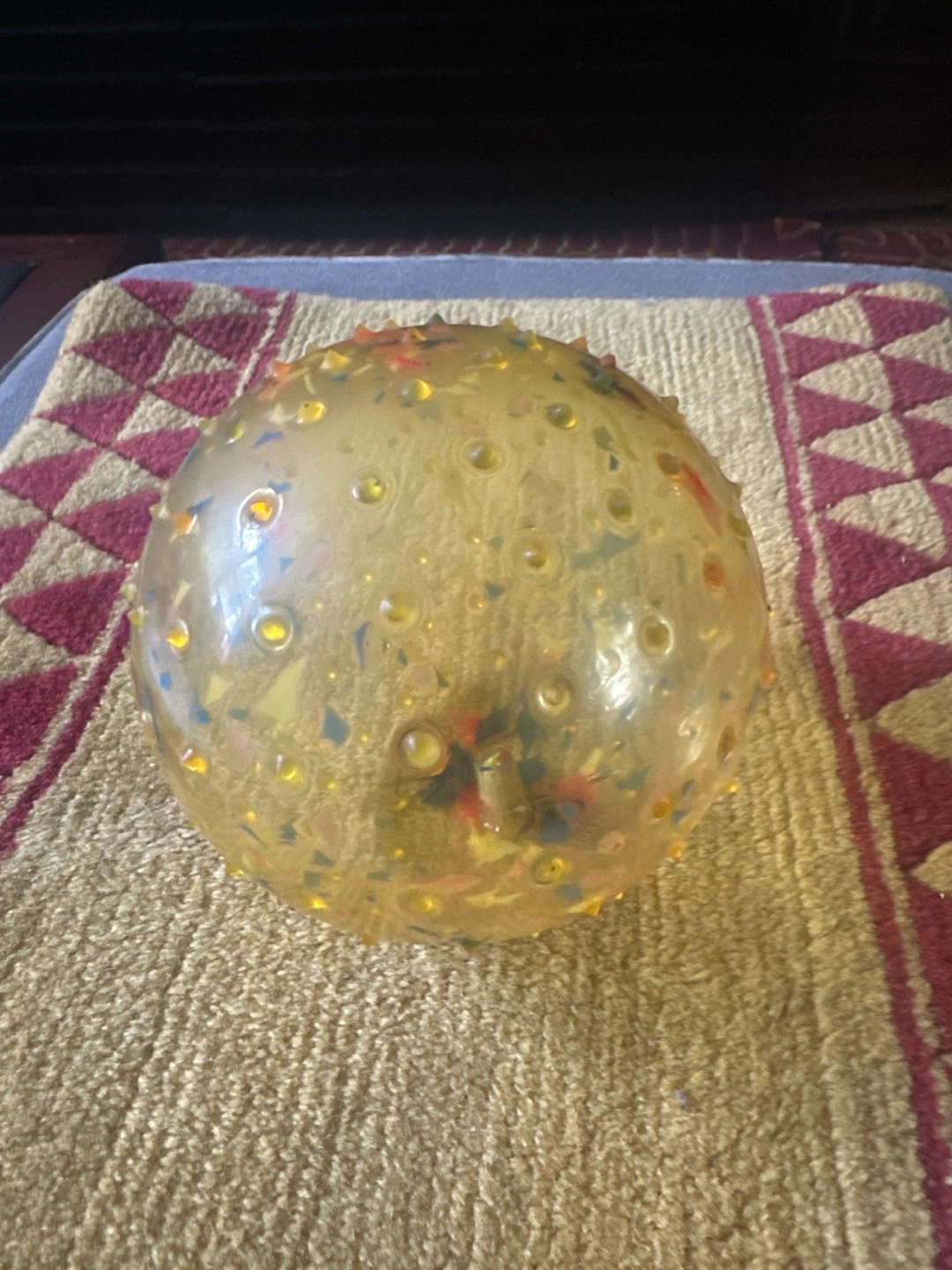 Yellow Textured Ball with Confetti Inside