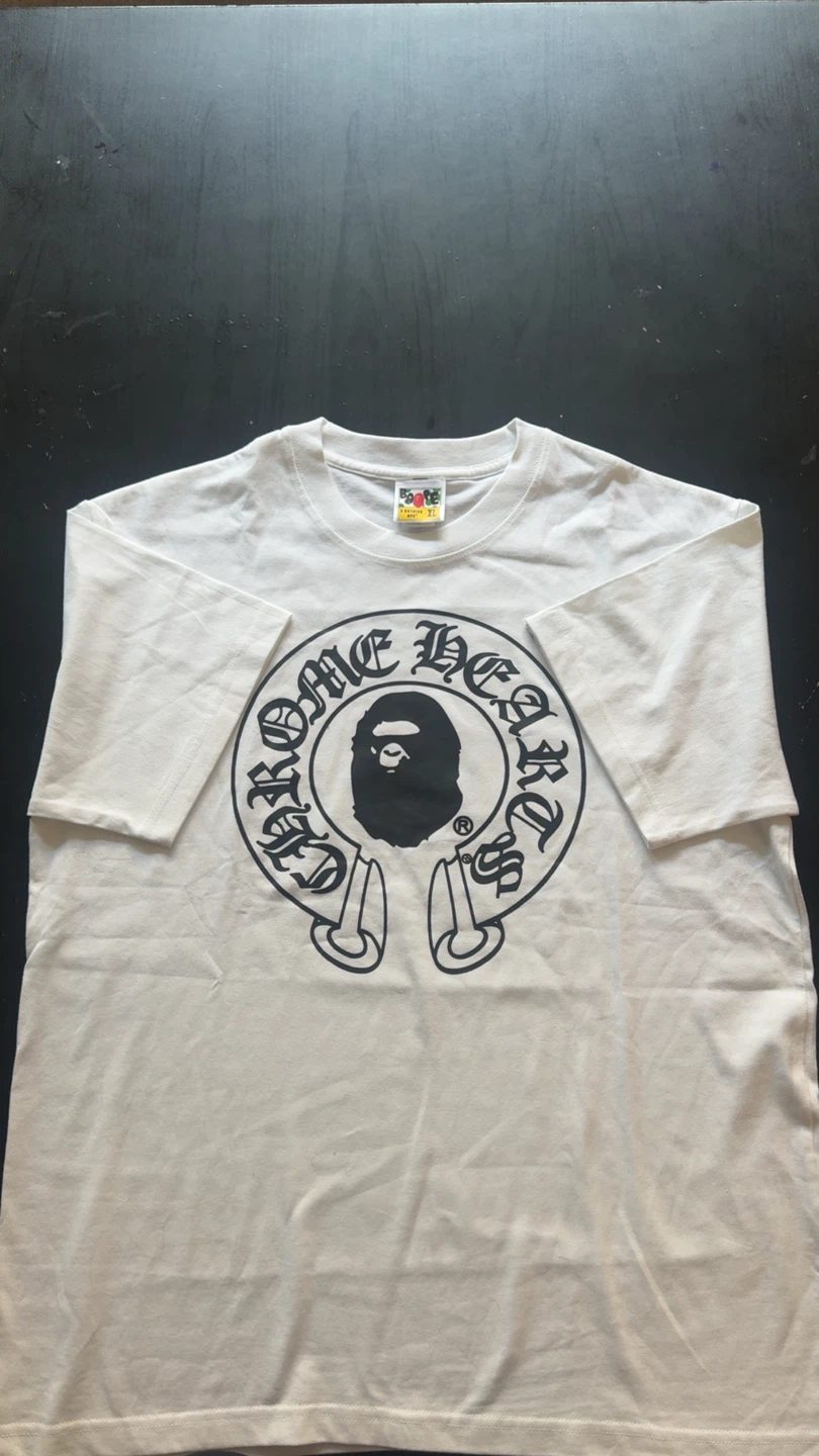 BAPE x Chrome Hearts White T-Shirt fits like M