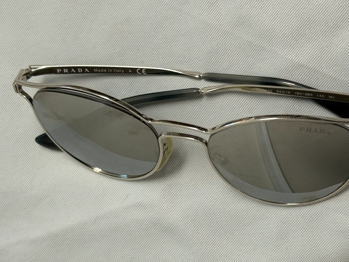 Prada Mirrored SPR 62S Sunglasses - Silver