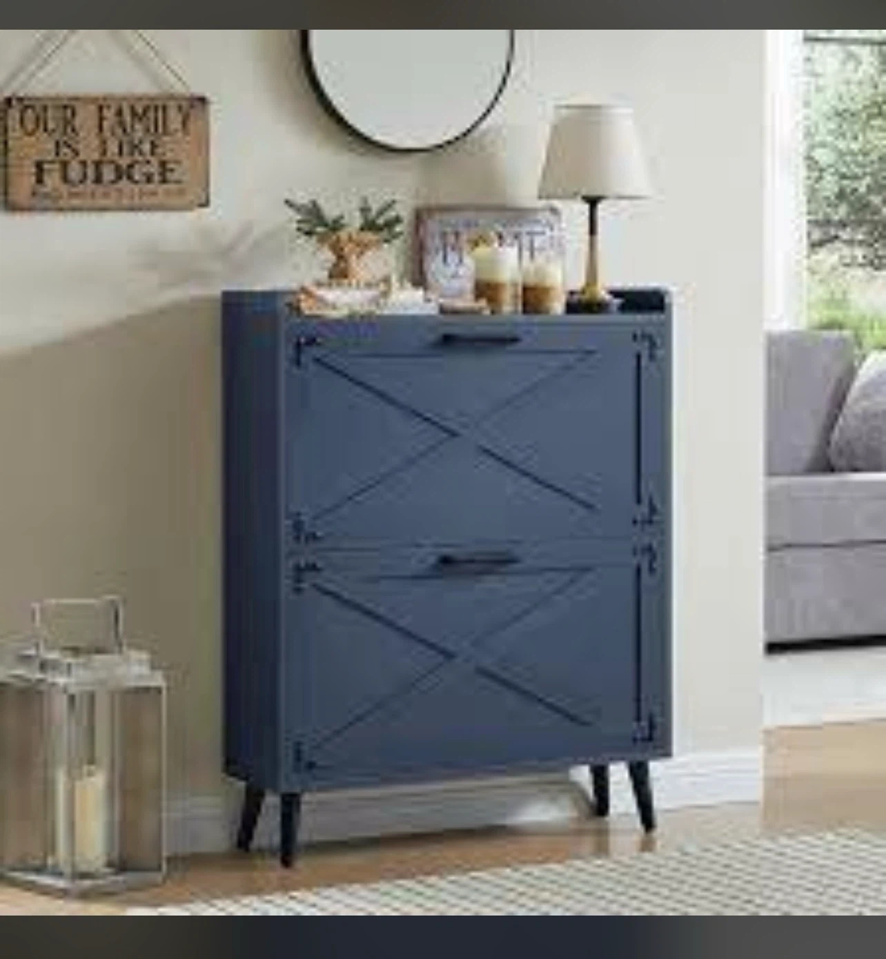 Blue Farmhouse Style Cabinet