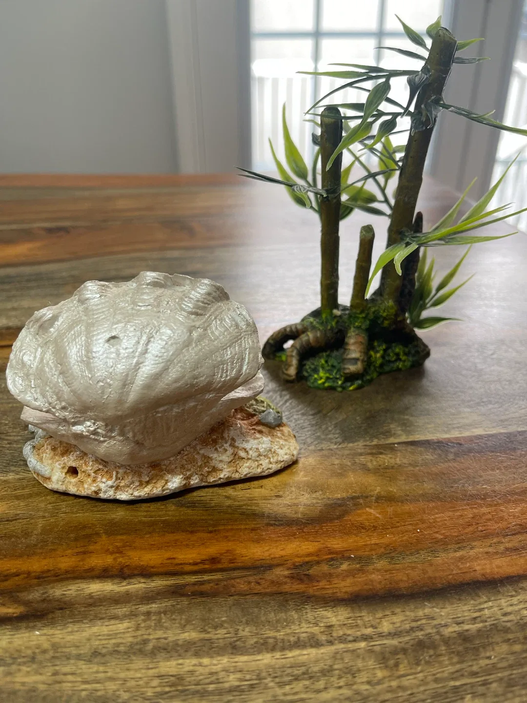 Aquarium Decorations - Clam Shell with Pearls & Bamboo Plant - photo 5