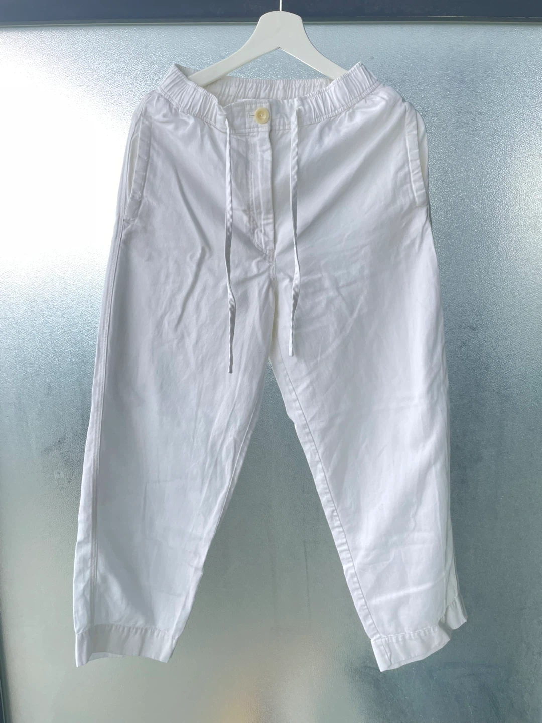 COS White Cropped Pants, size L