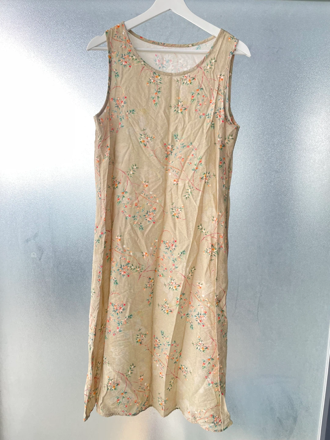 Floral Print Sleeveless Dress, size L