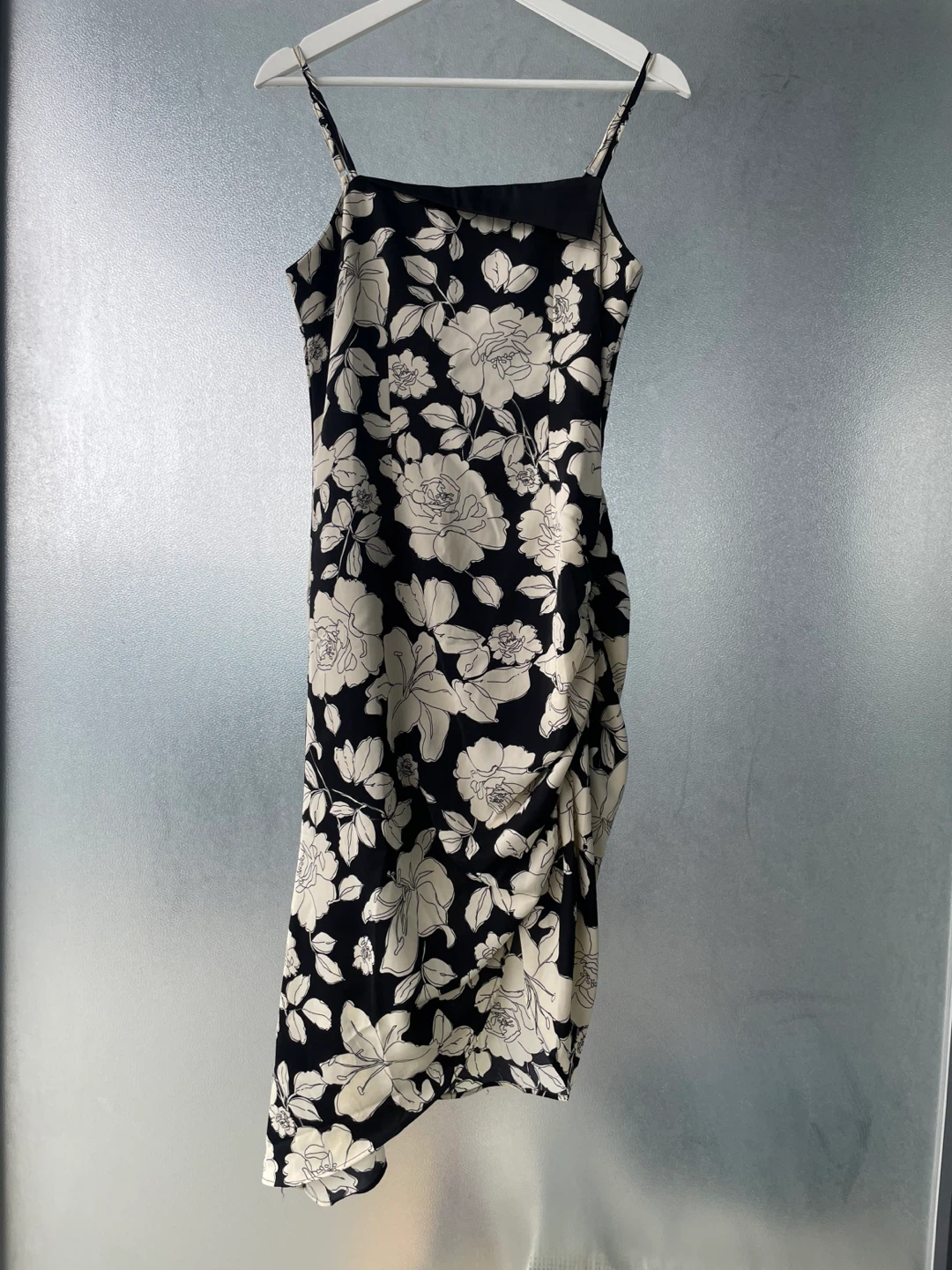 Floral Slip Dress with Ruching, size S