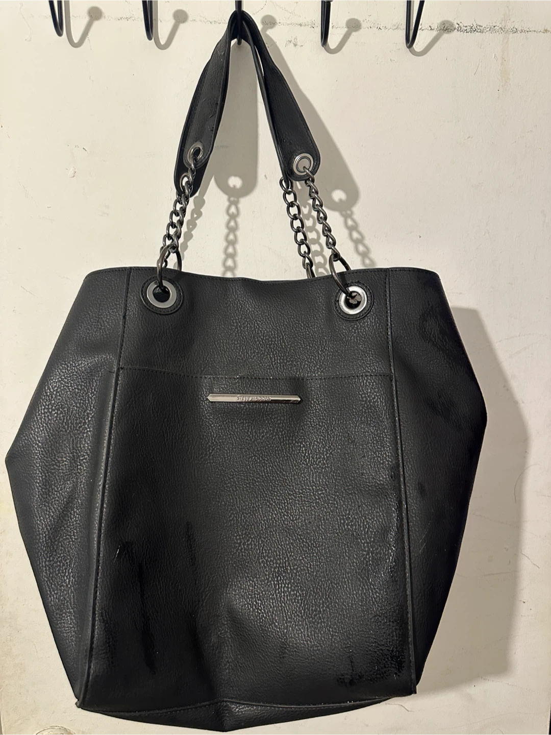 Steve Madden Black Tote Bag with Floral Lining