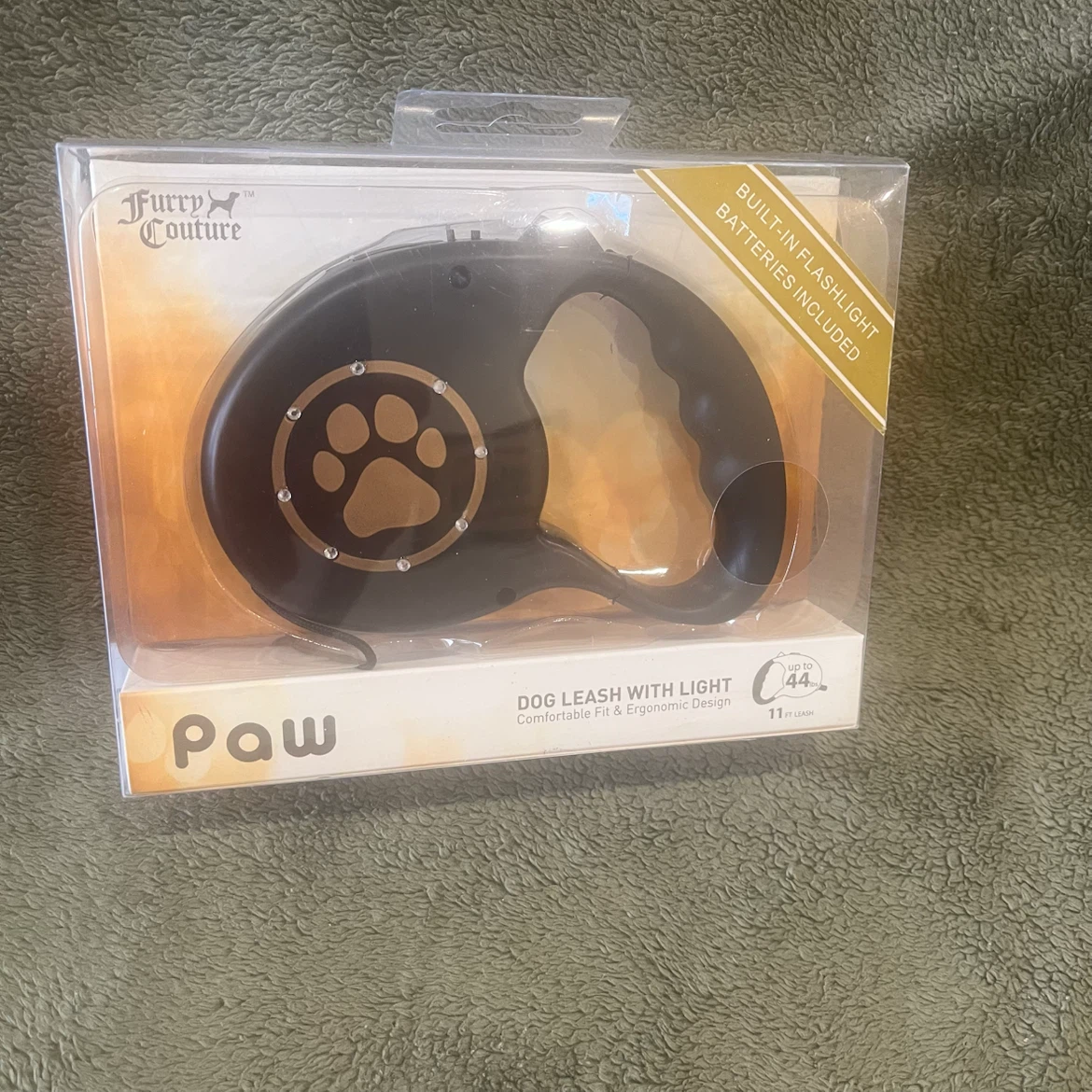Paw Retractable Dog Leash with Built-In Light