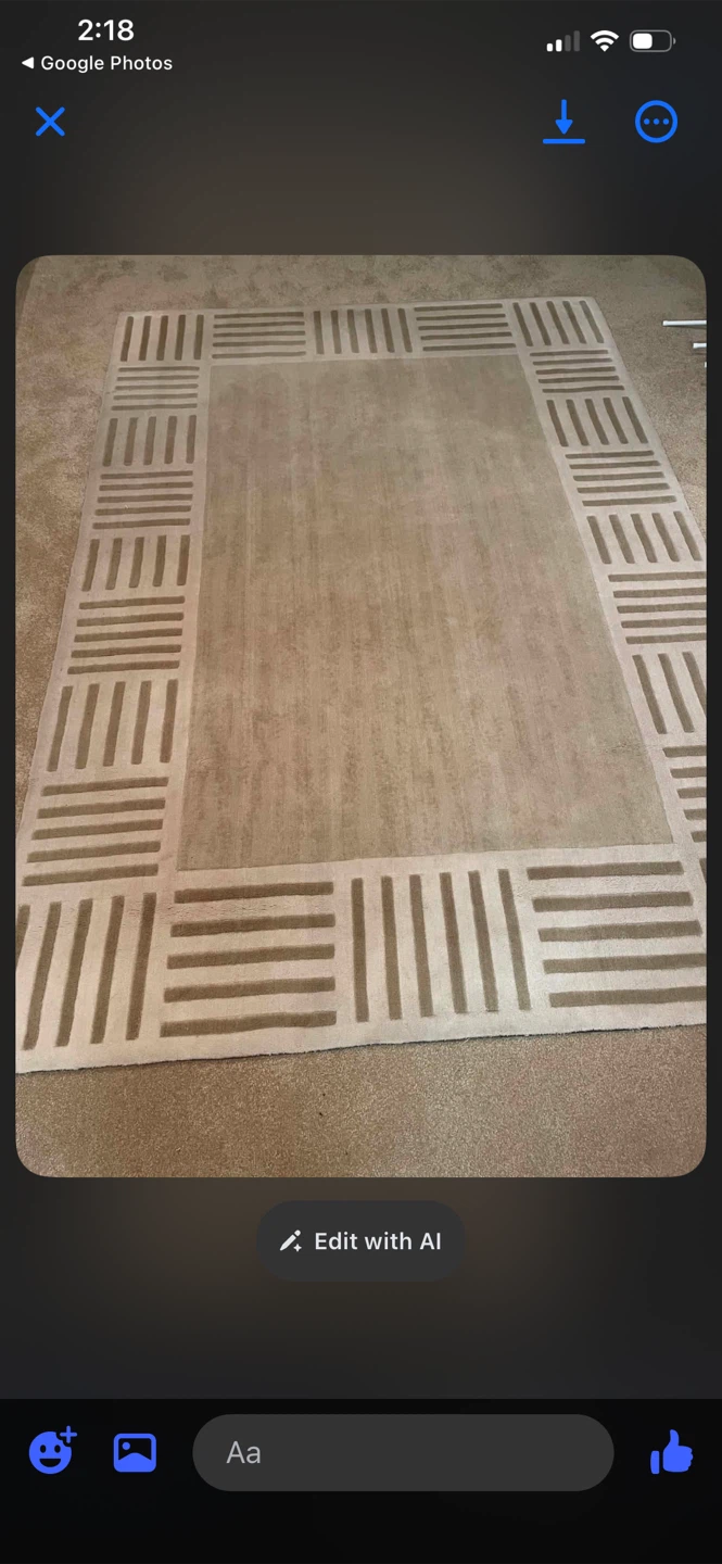 Beige Area Rug with Decorative Border - photo 2