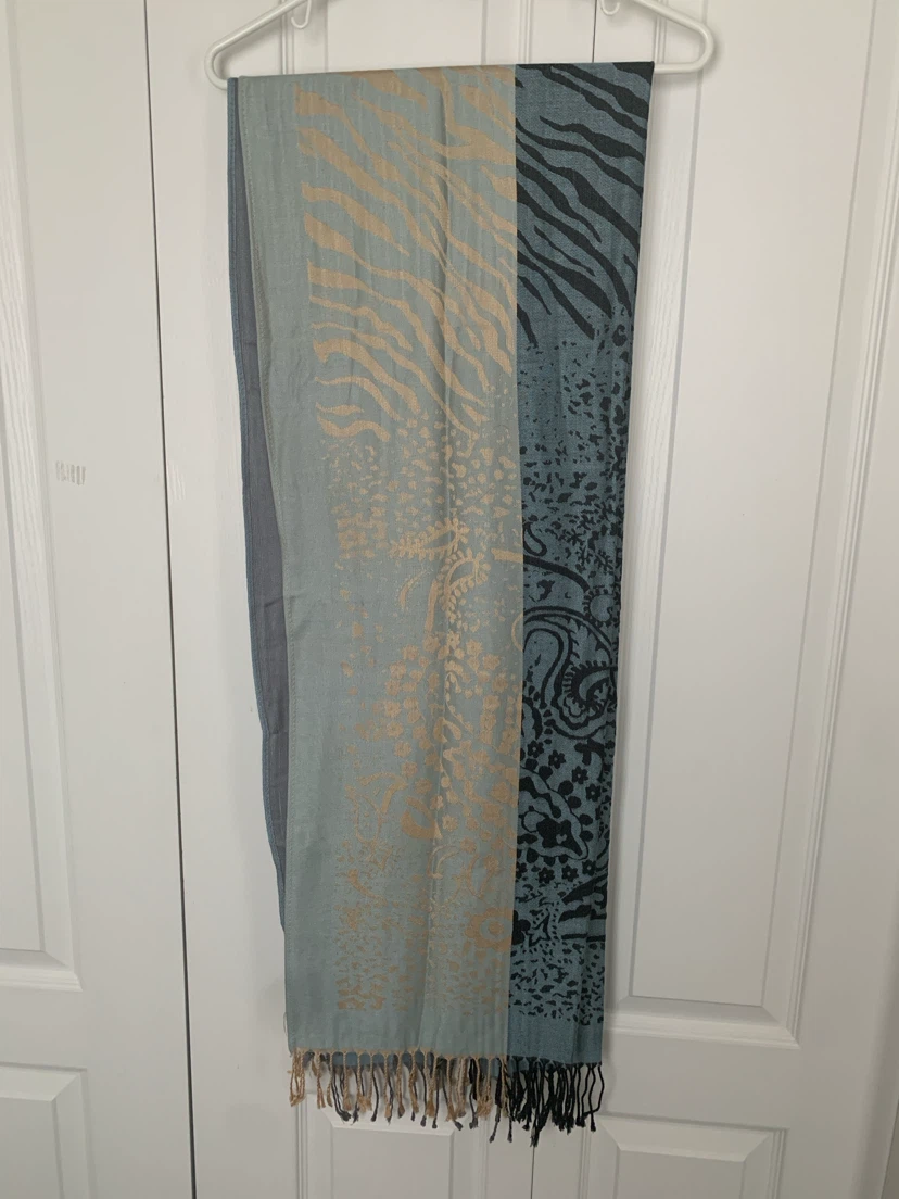 Scarf with Animal and Paisley Print